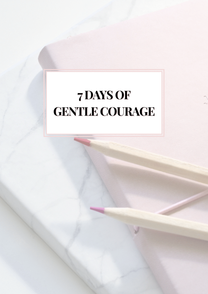 How to Find Courage in Small Steps: Gentle Way to Begin Again | Soulfully Maria A minimalist flat lay of a pink journal cover on a desk with a pencils. Soft shadows, airy lighting, neutral blush palette. Aesthetic and calming.