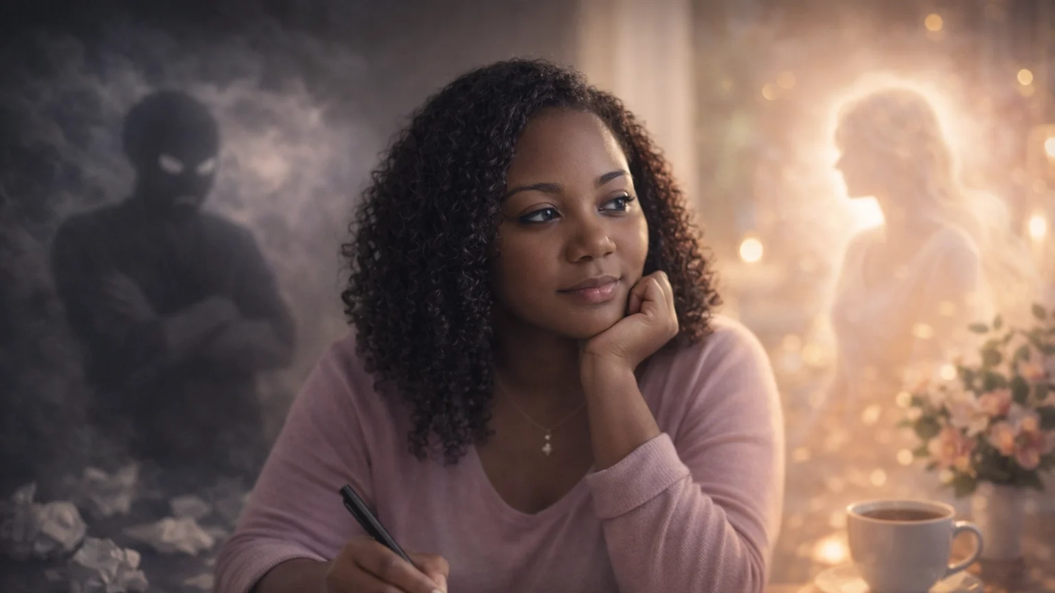 Expressing Your True Self: How to Stop People‑Pleasing and Speak Authentically | Soulfully Maria candid image of maria waying out options for expressing your true self for good vs bad