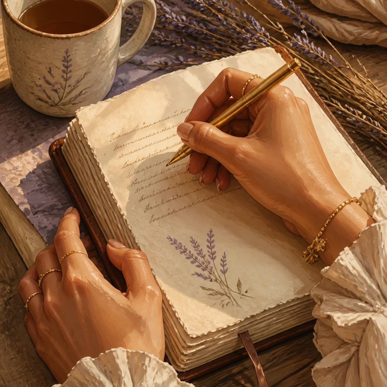 How to Overcome Creative Block | Set Boundaries | Soulfully Maria Feminine hands journaling with soft light and lavender