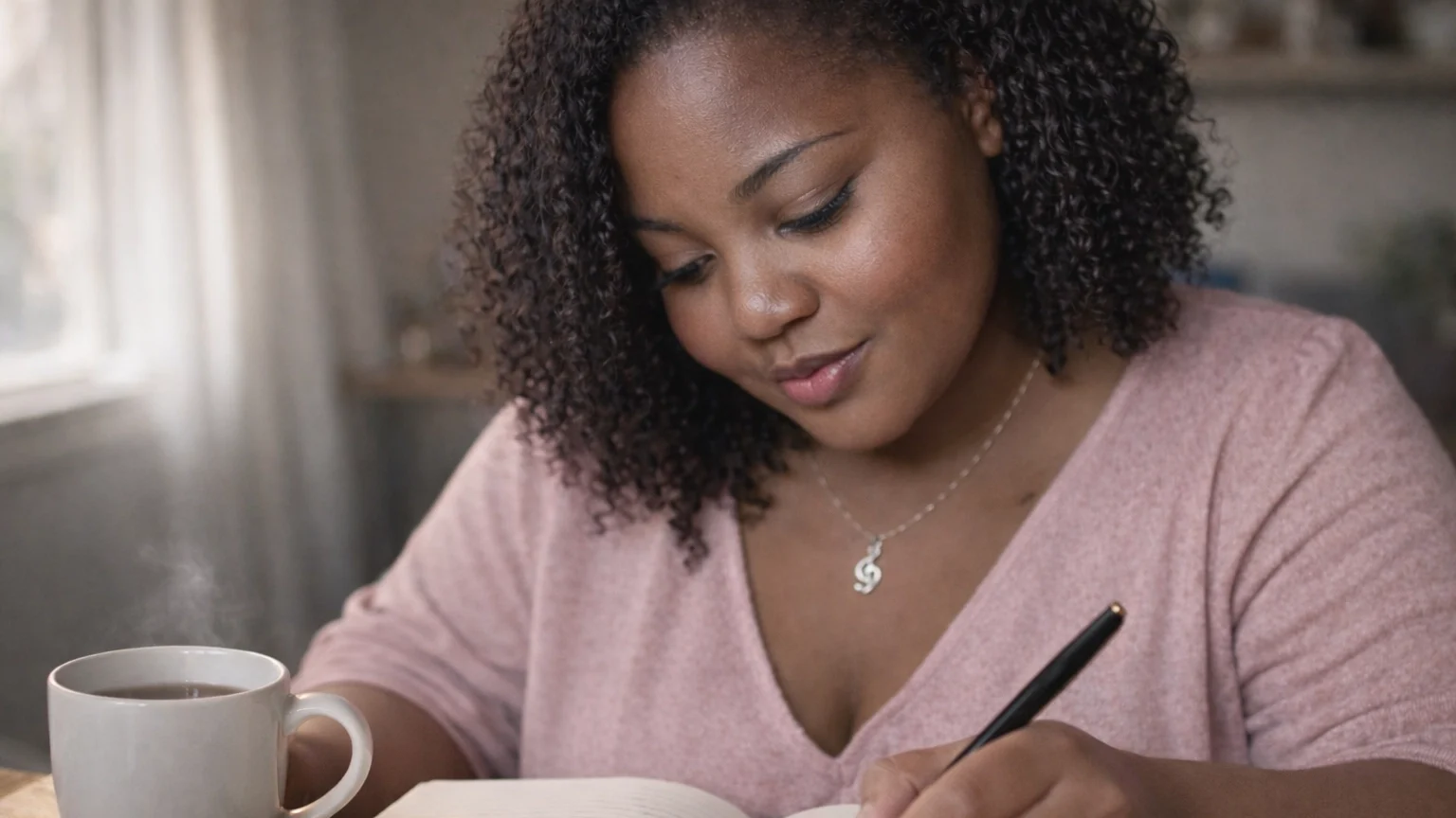 Inner Critic vs Intuition: How to Tell the Difference | Soulfully Maria Woman journaling in peaceful creative space practicing intuitive self-reflection